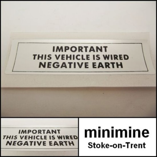 Negative Earth Sticker