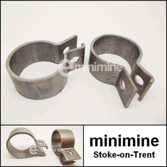 Universal Exhaust Steel Clamp PAIR 49mm